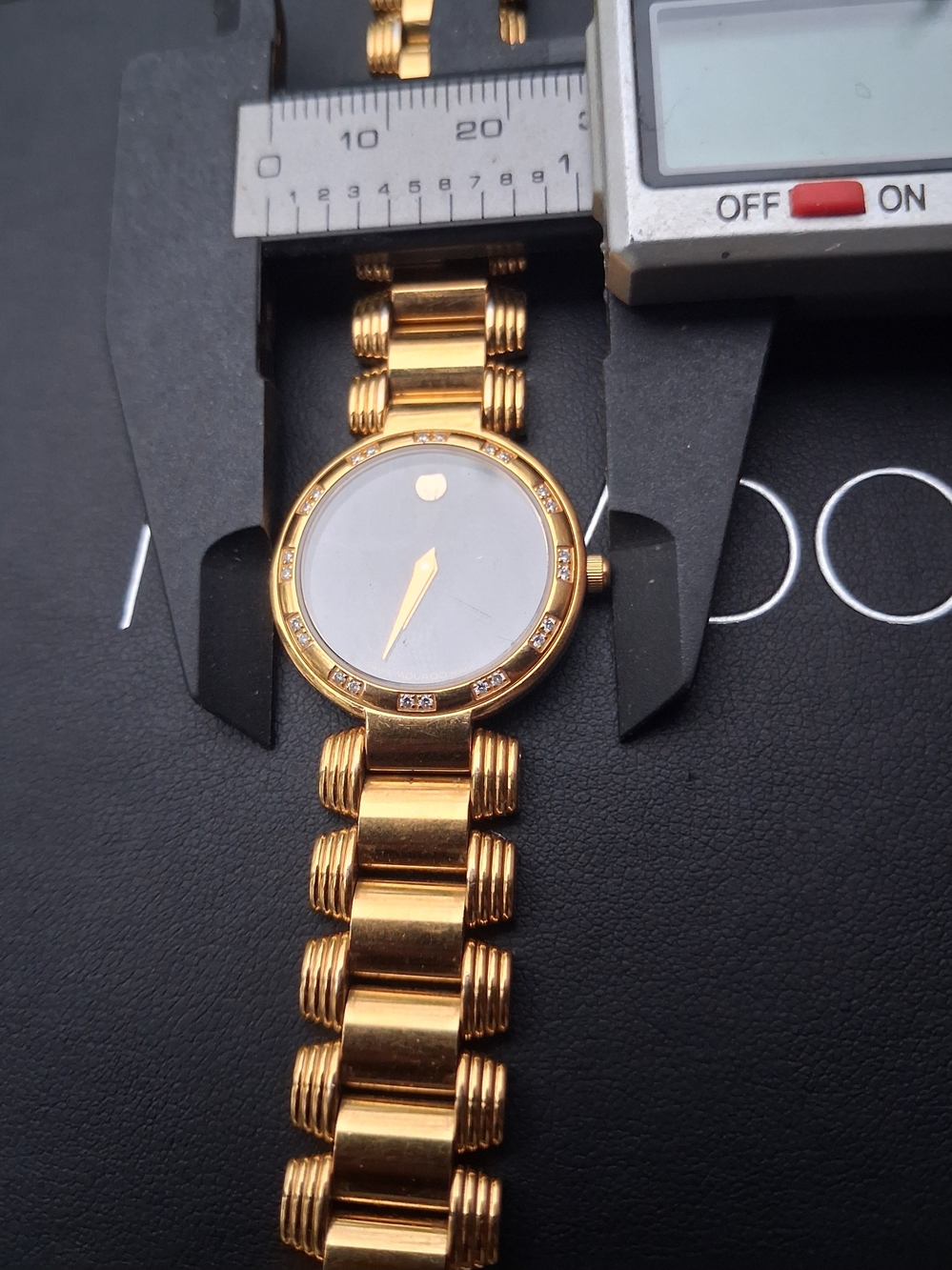 Movado Gold-Tone Bracelet Watch DIAMONDS $1995 - Picture 14 of 15